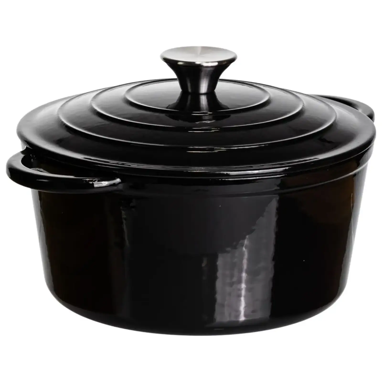 Каструля чавунна емальована 4 л, чорний Yiwu HP-FLG-1 BLACK UA