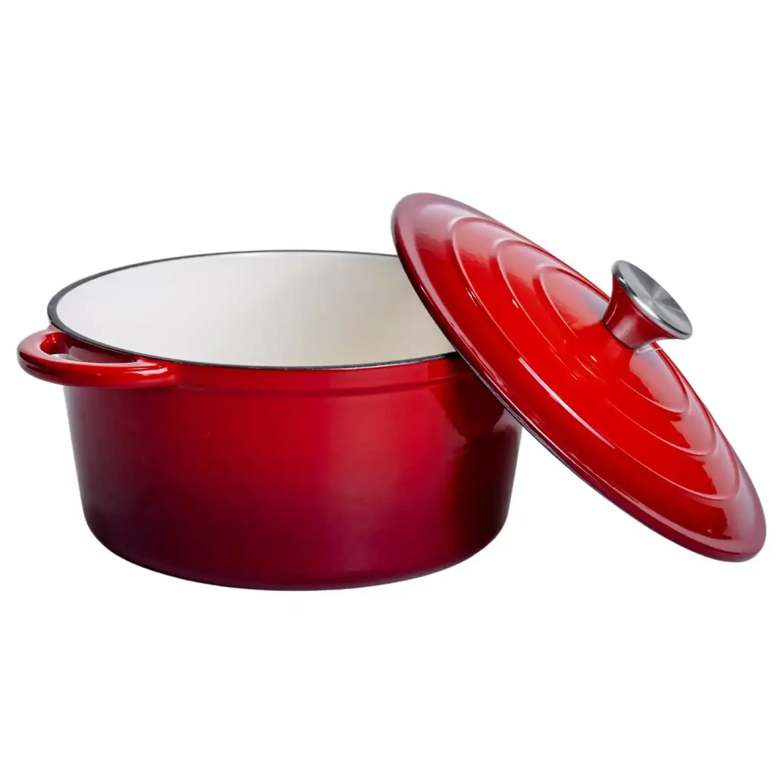 Каструля чавунна емальована 4 л, червоний Yiwu HP-FLG-1 RED UA