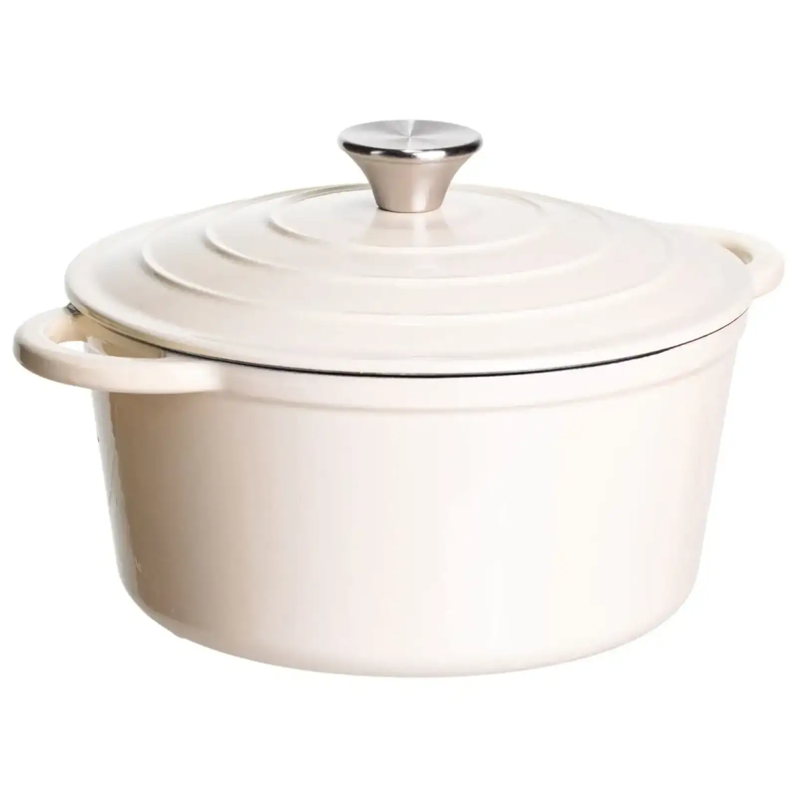 Каструля чавунна емальована 4 л, бежевий Yiwu HP-FLG-1 RED (HP-FLG-1 WHITE) UA