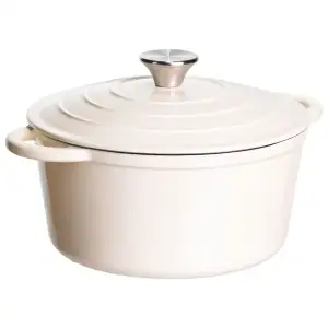 Каструля чавунна емальована 4 л, бежевий Yiwu HP-FLG-1 RED (HP-FLG-1 WHITE) UA