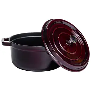 Кокотниця чавунна емальована 4,5 л, бургунді Yiwu HP-FLG-11 burgundy UA
