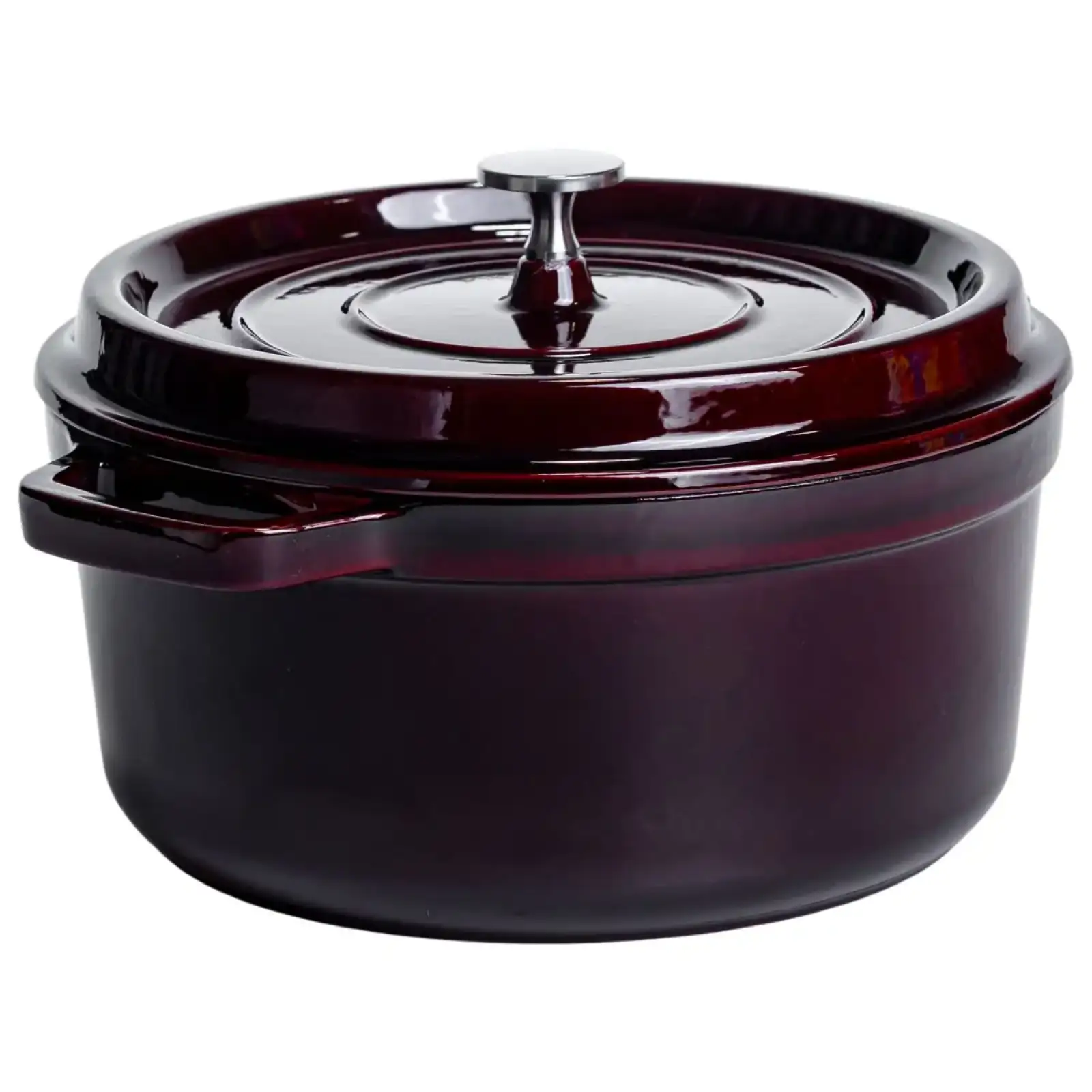Кокотниця чавунна емальована 4,5 л, бургунді Yiwu HP-FLG-11 burgundy UA