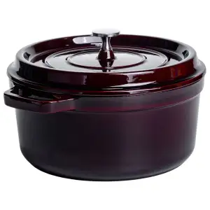 Кокотниця чавунна емальована 4,5 л, бургунді Yiwu HP-FLG-11 burgundy UA