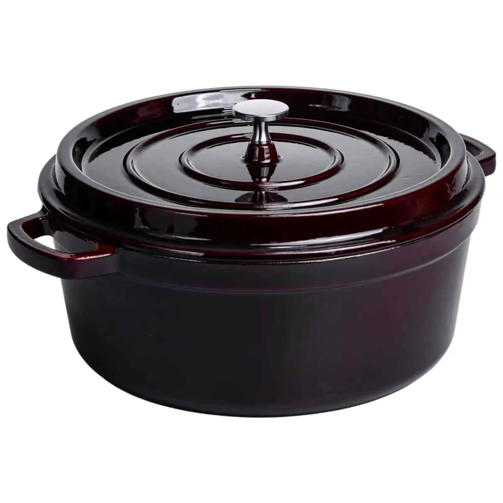 Кокотниця чавунна емальована 6.5 л, бургунді Yiwu HP-FLG-13 burgundy UA