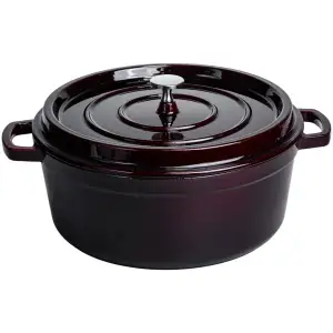 Кокотниця чавунна емальована 6.5 л, бургунді Yiwu HP-FLG-13 burgundy UA