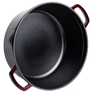 Кокотниця чавунна емальована 6.5 л, бургунді Yiwu HP-FLG-13 burgundy UA