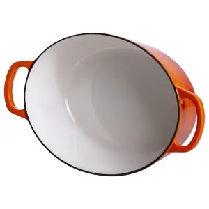 Гусятниця чавунна емальована 6 л, помаранчевий Yiwu HP-FLG-17 ORANGE UA