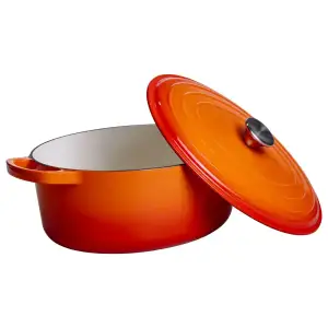 Гусятниця чавунна емальована 6 л, помаранчевий Yiwu HP-FLG-17 ORANGE UA