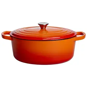 Гусятниця чавунна емальована 6 л, помаранчевий Yiwu HP-FLG-17 ORANGE UA