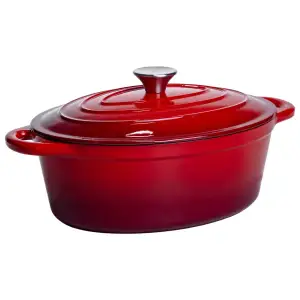 Гусятниця чавунна з емальованим покриттям 4 л, червоний Yiwu HP-FLG-18 RED UA