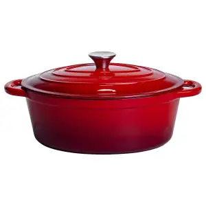 Гусятниця чавунна з емальованим покриттям 4 л, червоний Yiwu HP-FLG-18 RED UA