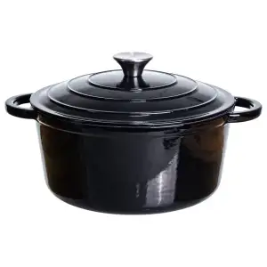 Каструля чавунна емальована 5 л, чорний Yiwu HP-FLG-2 BLACK UA