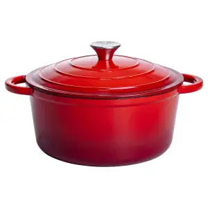 Каструля чавунна емальована 5 л, червоний Yiwu HP-FLG-2 RED UA