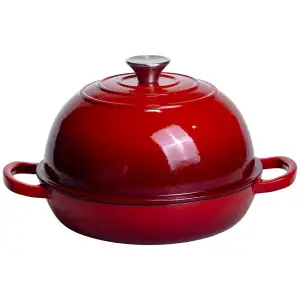 Жаровня-голландська піч чавунна емальована 2 л, червоний Yiwu HP-FLG-22 RED UA