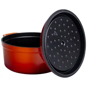 Кокотниця чавунна емальована 4,5 л, помаранчевий Yiwu HP-FLG-4 ORANGE UA