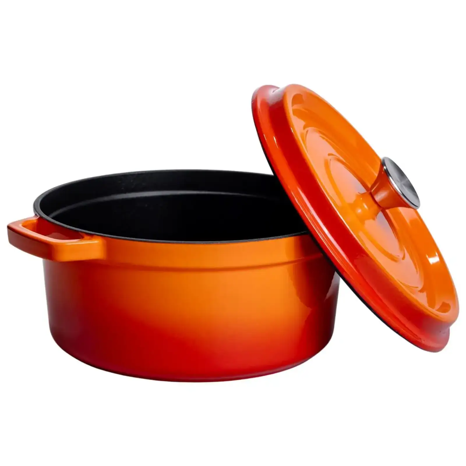 Кокотниця чавунна емальована 4,5 л, помаранчевий Yiwu HP-FLG-4 ORANGE UA