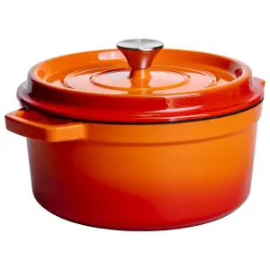 Кокотниця чавунна емальована 4,5 л, помаранчевий Yiwu HP-FLG-4 ORANGE UA