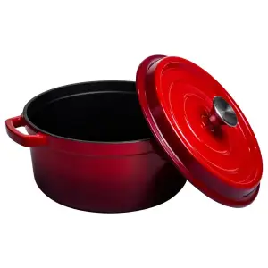Кокотница чугунная эмалированная 4,5 л, красный Yiwu HP-FLG-4 RED UA