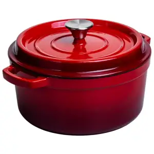 Кокотница чугунная эмалированная 4,5 л, красный Yiwu HP-FLG-4 RED UA