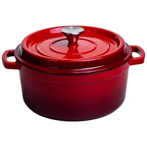 Кокотница чугунная эмалированная 4,5 л, красный Yiwu HP-FLG-4 RED UA