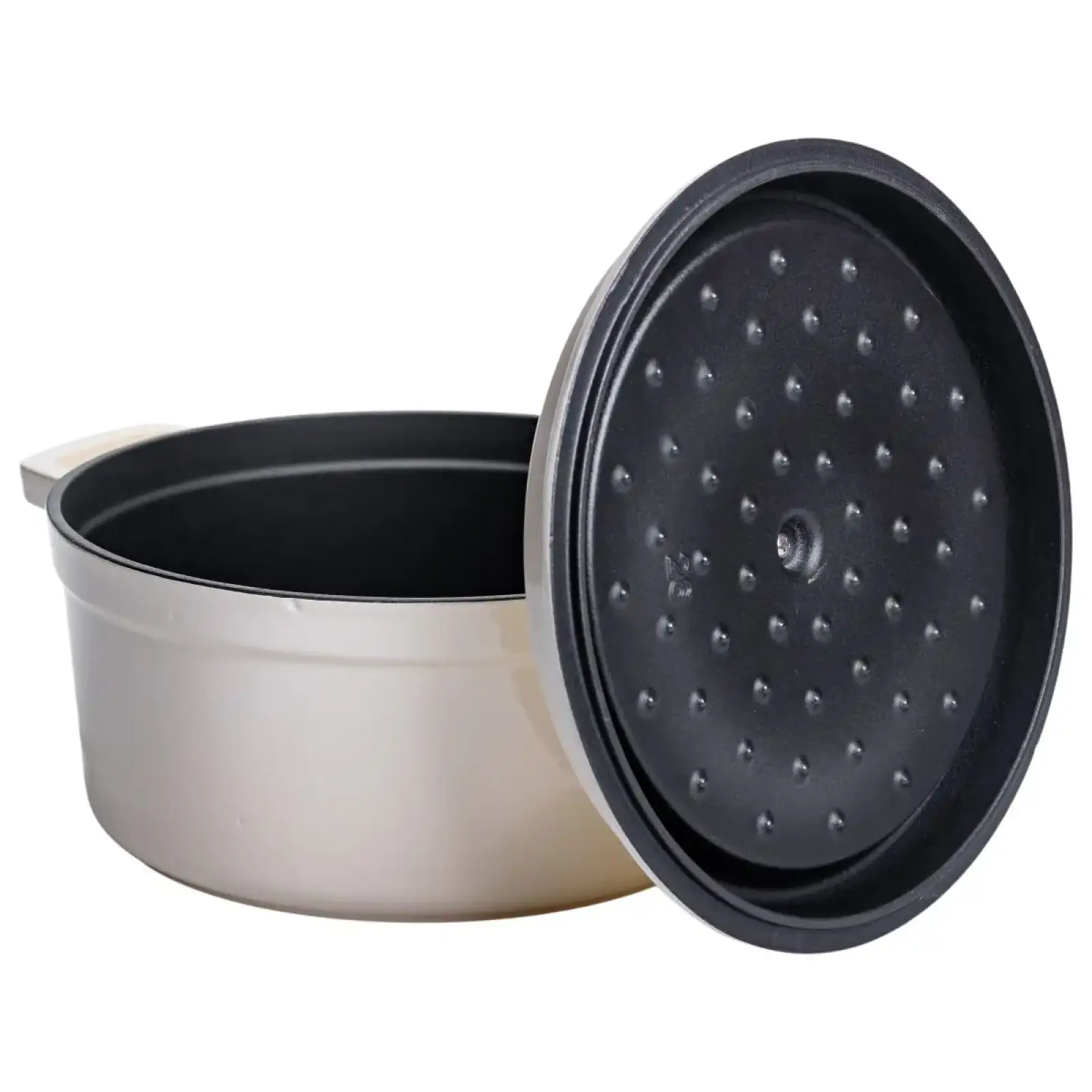 Кокотниця чавунна емальована 4,5 л, бежевий Yiwu HP-FLG-4 WHITE UA