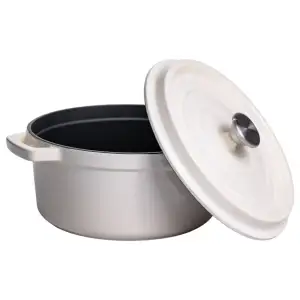 Кокотниця чавунна емальована 4,5 л, бежевий Yiwu HP-FLG-4 WHITE UA