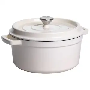 Кокотниця чавунна емальована 4,5 л, бежевий Yiwu HP-FLG-4 WHITE UA