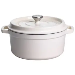 Кокотниця чавунна емальована 4,5 л, бежевий Yiwu HP-FLG-4 WHITE UA