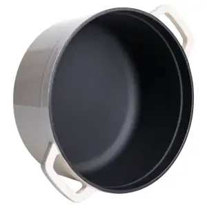 Кокотниця чавунна емальована 4,5 л, бежевий Yiwu HP-FLG-4 WHITE UA