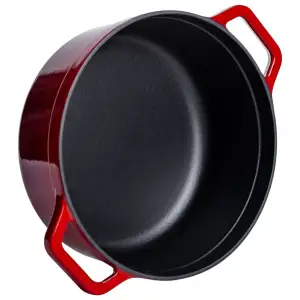 Кокотниця чавунна емальована 5,5 л, червоний Yiwu HP-FLG-5 RED UA