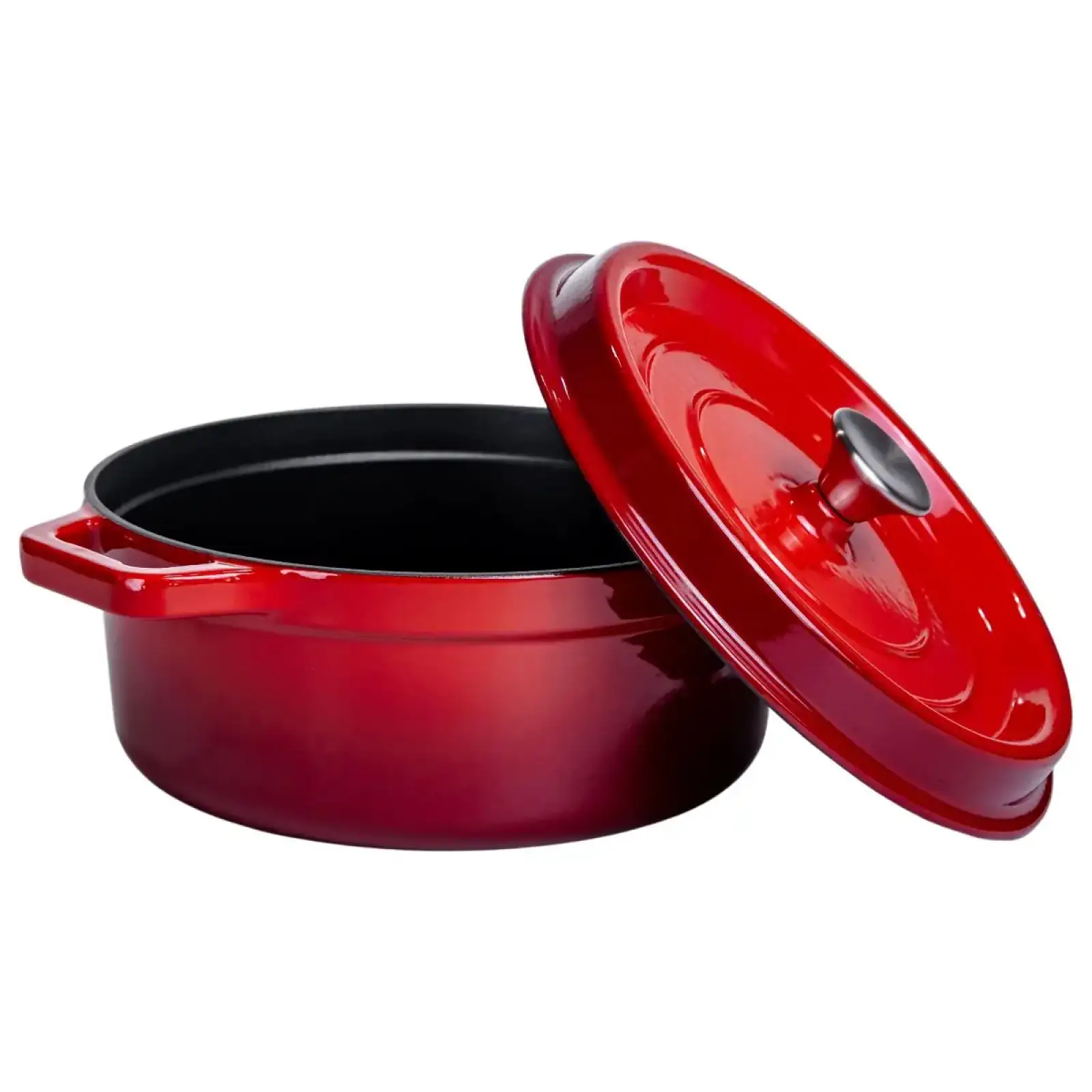 Кокотниця чавунна емальована 5,5 л, червоний Yiwu HP-FLG-5 RED UA