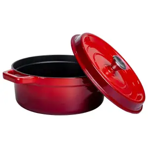 Кокотниця чавунна емальована 5,5 л, червоний Yiwu HP-FLG-5 RED UA