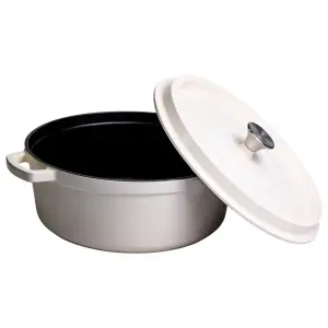 Кокотниця чавунна емальована 7,5 л, бежевий Yiwu HP-FLG-7 WHITE UA