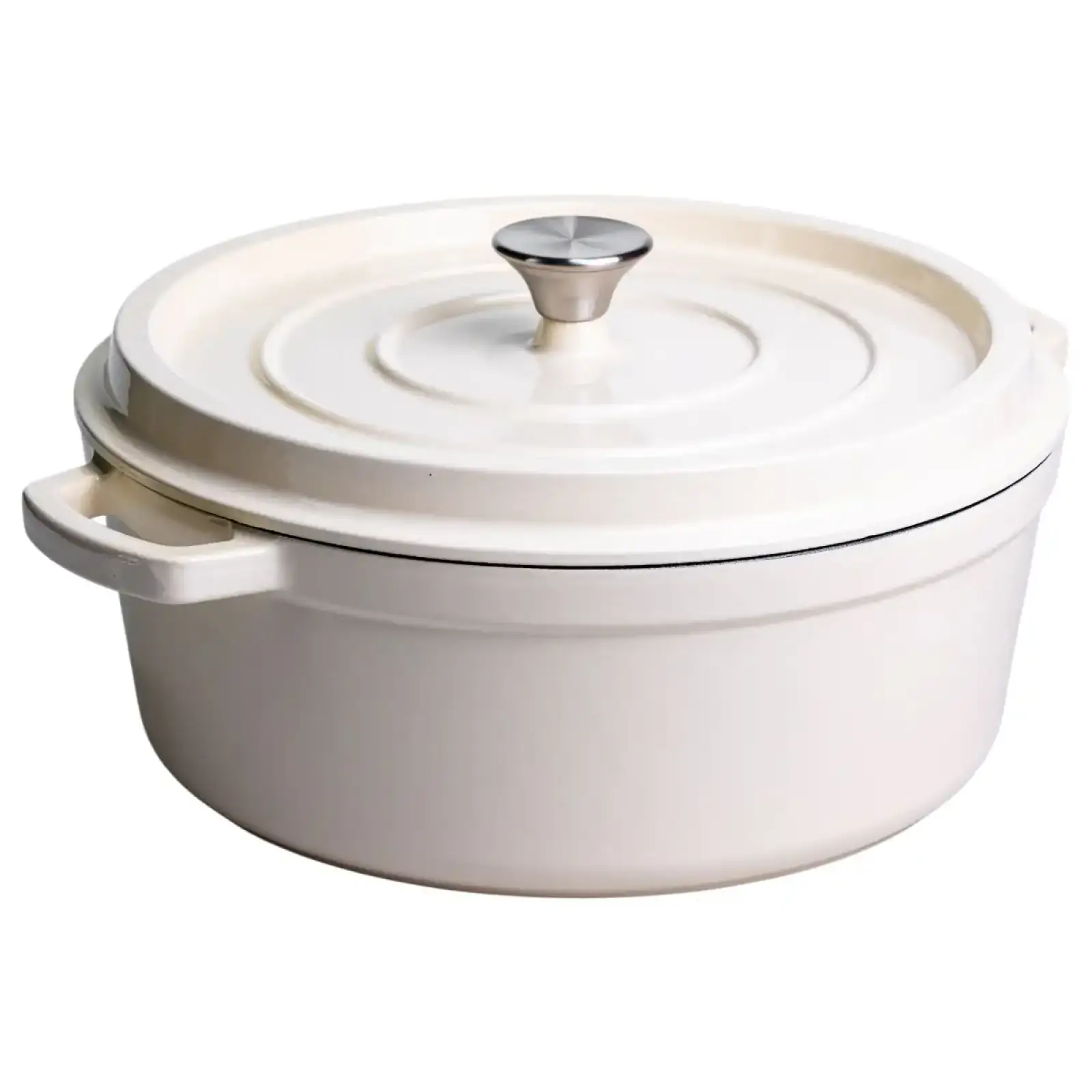 Кокотниця чавунна емальована 7,5 л, бежевий Yiwu HP-FLG-7 WHITE UA