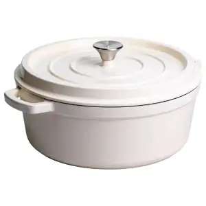 Кокотниця чавунна емальована 7,5 л, бежевий Yiwu HP-FLG-7 WHITE UA
