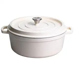 Кокотниця чавунна емальована 7,5 л, бежевий Yiwu HP-FLG-7 WHITE UA
