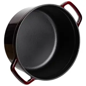 Кокотниця чавунна емальована 2,5 л, бургунді Yiwu HP-FLG-9 burgundy UA