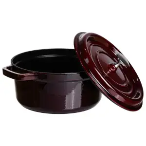 Кокотниця чавунна емальована 2,5 л, бургунді Yiwu HP-FLG-9 burgundy UA