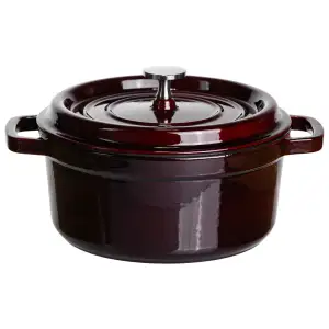 Кокотниця чавунна емальована 2,5 л, бургунді Yiwu HP-FLG-9 burgundy UA