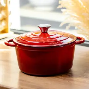 Каструля чавунна емальована 5 л, червоний Yiwu HP-FLG-2 RED UA