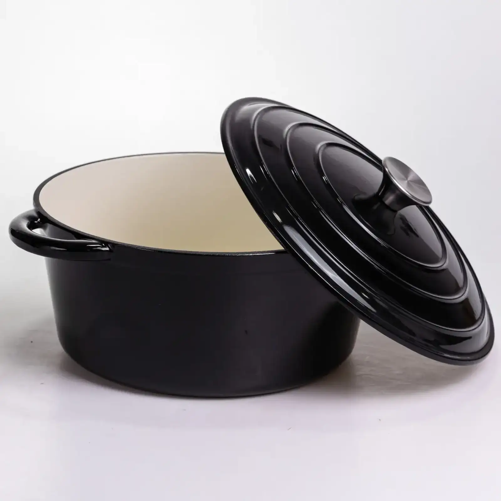 Каструля чавунна емальована 6,5 л, чорний Yiwu HP-FLG-3 BLACK UA