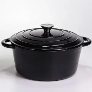 Каструля чавунна емальована 6,5 л, чорний Yiwu HP-FLG-3 BLACK UA