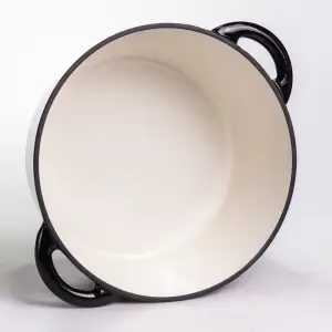 Каструля чавунна емальована 6,5 л, чорний Yiwu HP-FLG-3 BLACK UA
