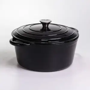 Каструля чавунна емальована 6,5 л, чорний Yiwu HP-FLG-3 BLACK UA