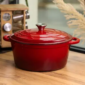 Кастрюля чугунная эмалированная 6,5 л, красный Yiwu HP-FLG-3 RED UA