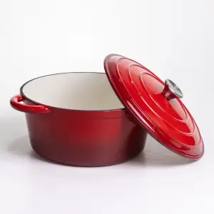 Кастрюля чугунная эмалированная 6,5 л, красный Yiwu HP-FLG-3 RED UA