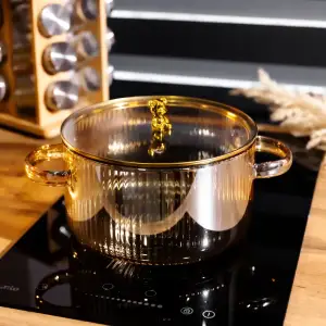 Каструля із боросилікатного скла Animal Style 1,8 л, золото Yiwu HP-GP-17 UA