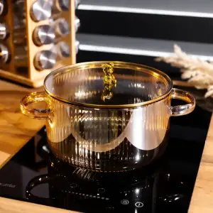 Каструля із боросилікатного скла Animal Style 3 л, золото Yiwu HP-GP-19 UA