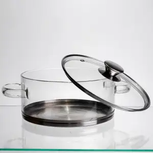 Кастрюля из боросиликатного стекла объемом 2.5 л с индукционным дном Yiwu HP-GP-20 UA