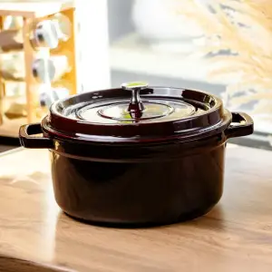 Кокотниця чавунна емальована 4,5 л, бургунді Yiwu HP-FLG-11 burgundy UA